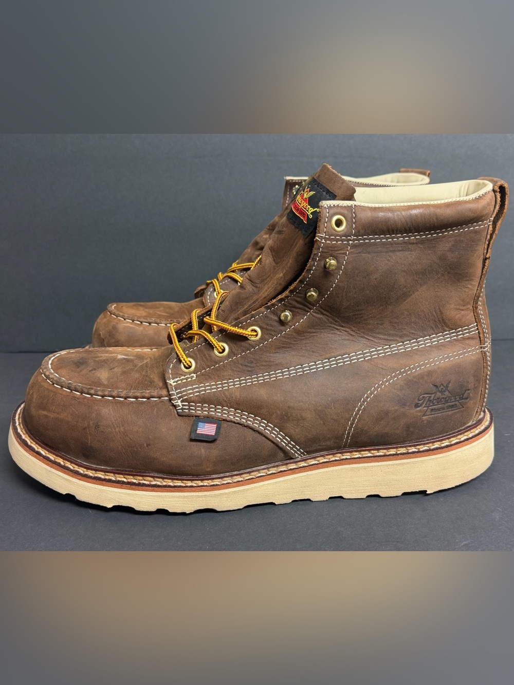 Thorogood 804-4575 Mens American Heritage 6" Moc Toe Maxwear Wedge Work Boot 13D